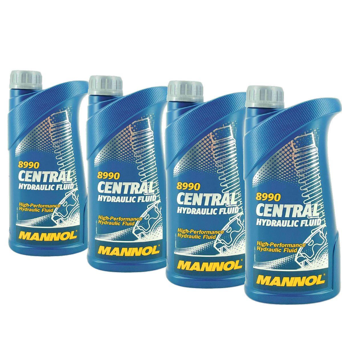 Mannol Central Hydraulic Fluid Hydrauliköl Servolenkungsöl 4x1 Liter