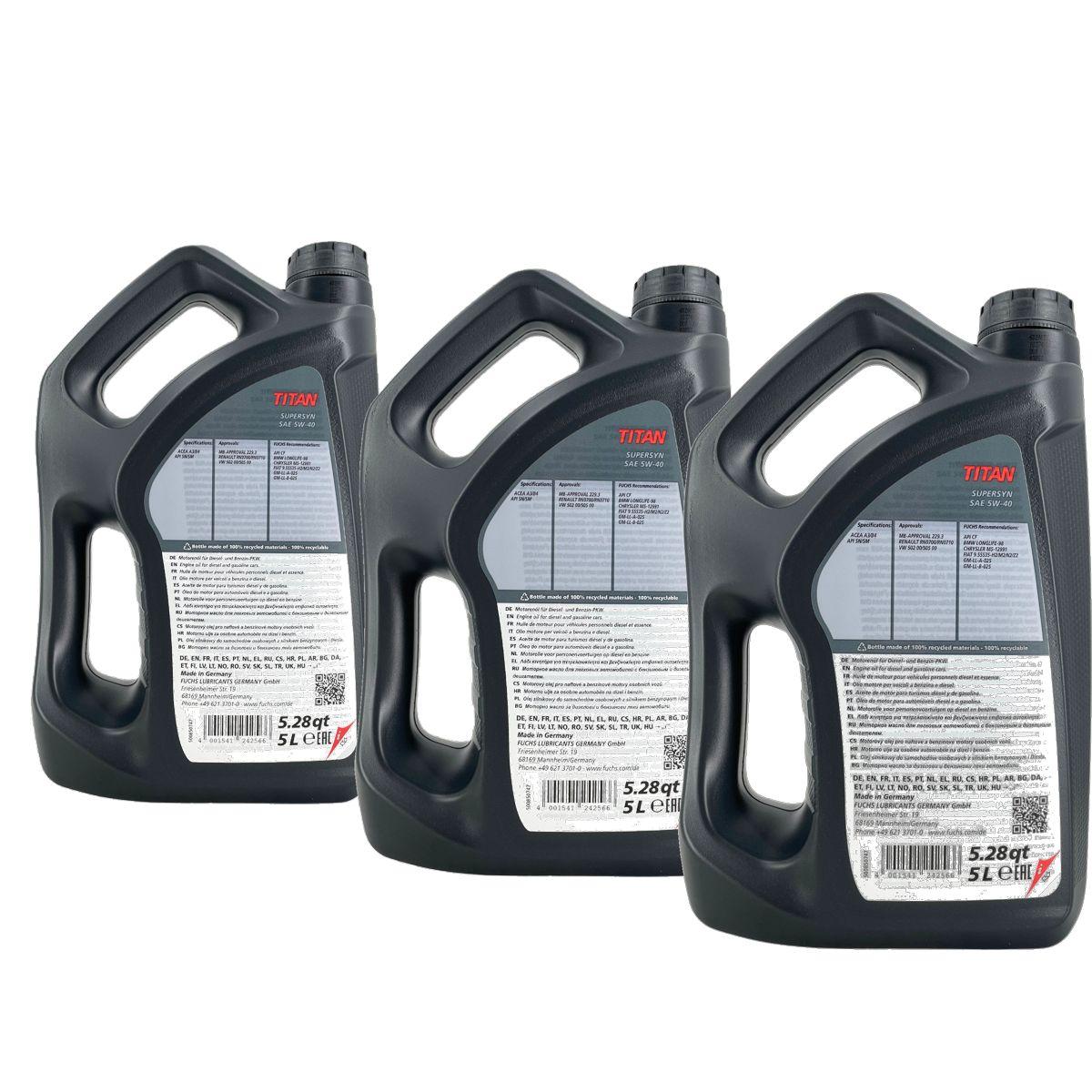 Fuchs Titan Supersyn 5W-40 3x5 Liter