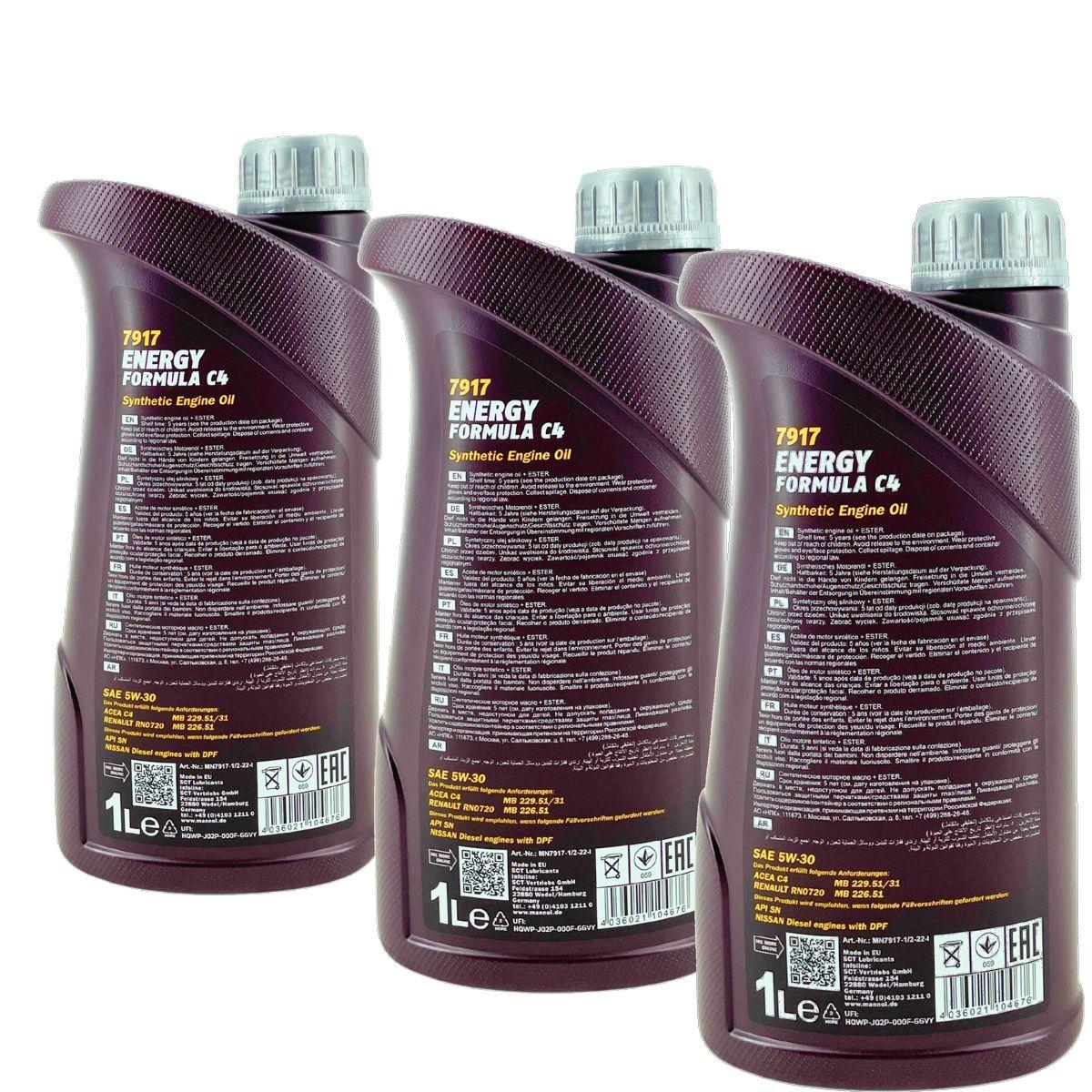 Mannol Energy Formula C4 5W-30 3x1 Liter