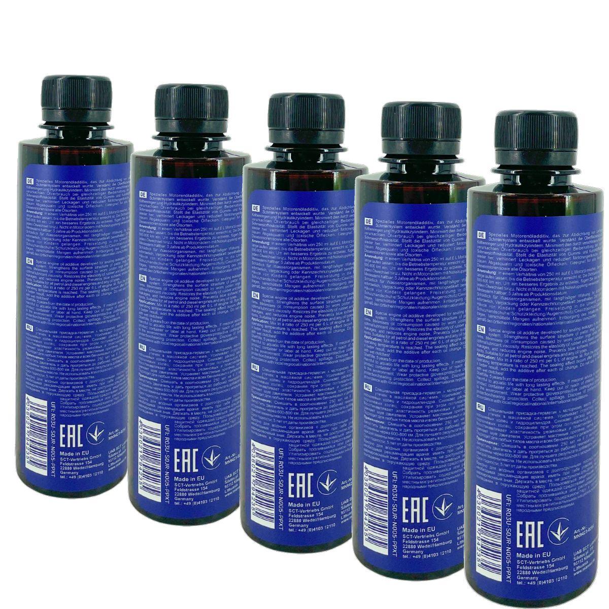 Mannol Oil Leak-Stop Motordichtmittel Ölverlust-Stop Additiv 5x250 ML