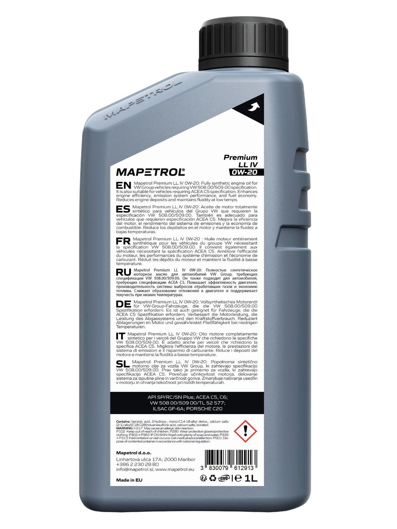 Mapetrol Premium LL IV 0W-20 1 Liter