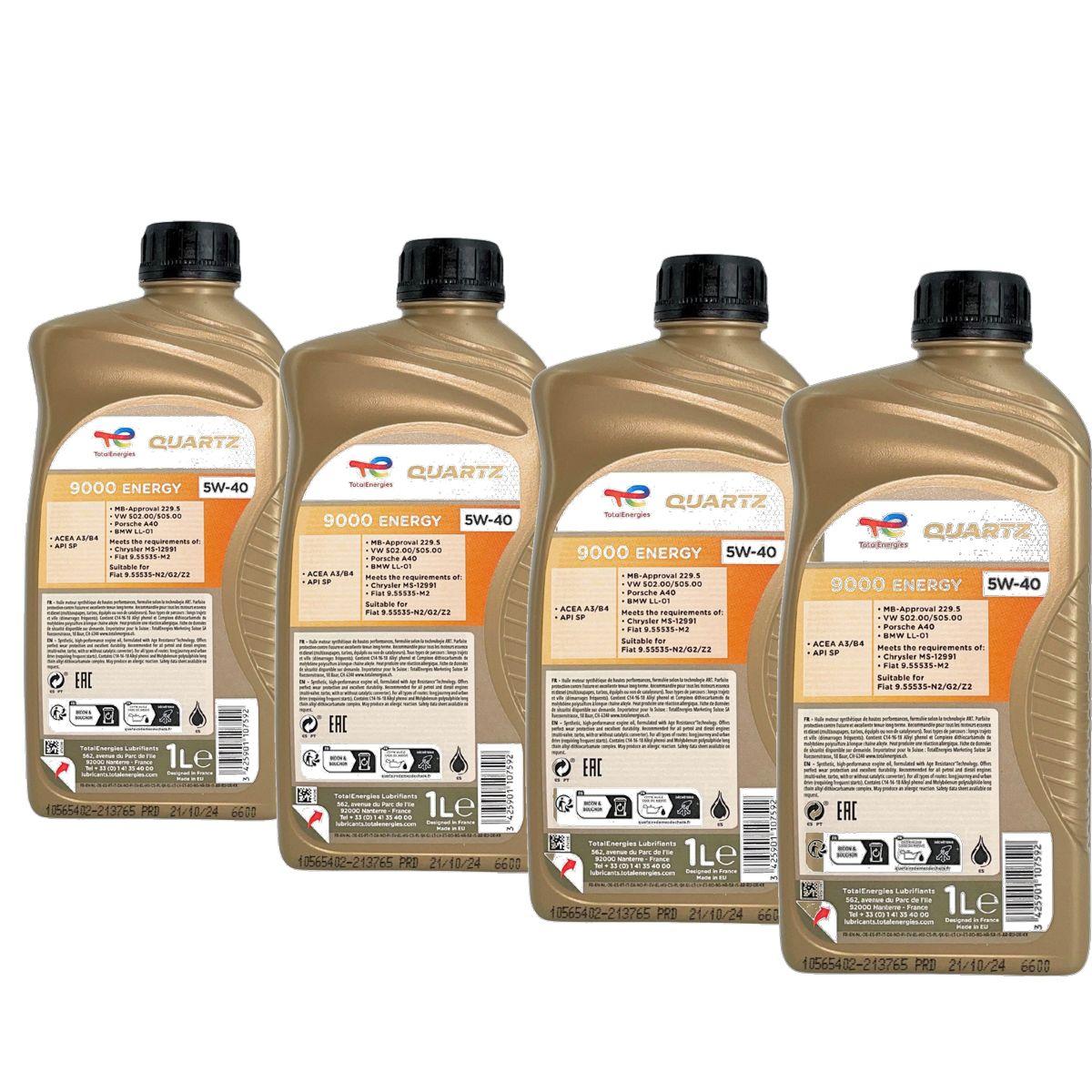 Total Quartz 9000 Energy 5W-40 4x1 Liter