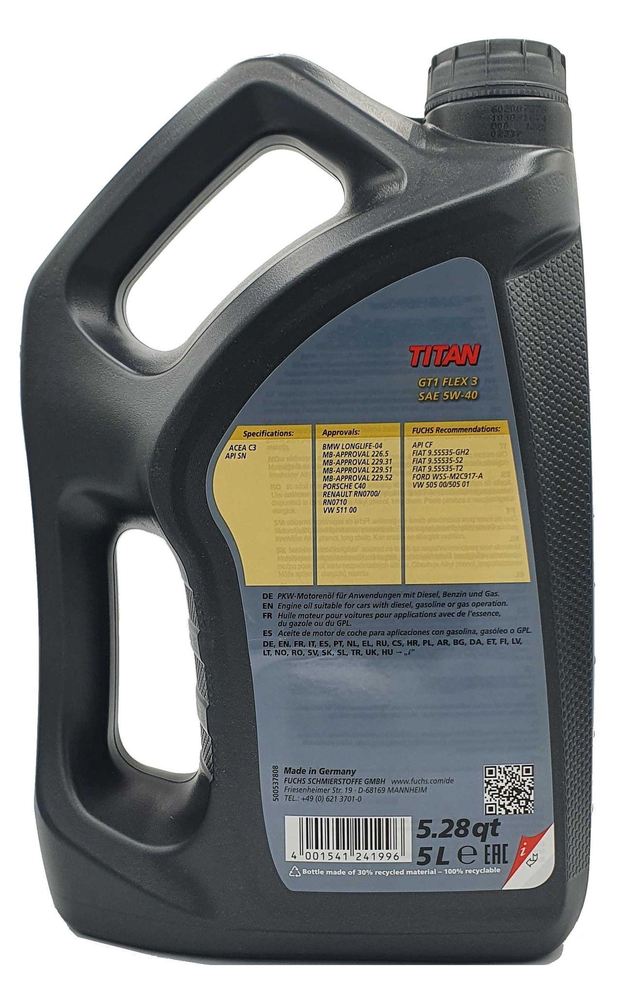 Fuchs Titan GT1 Flex 3 5W-40 5 Liter