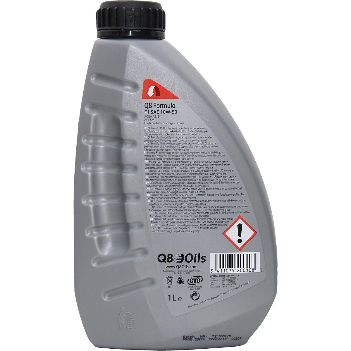 Q8 Formula F1 10W-50 1 Liter