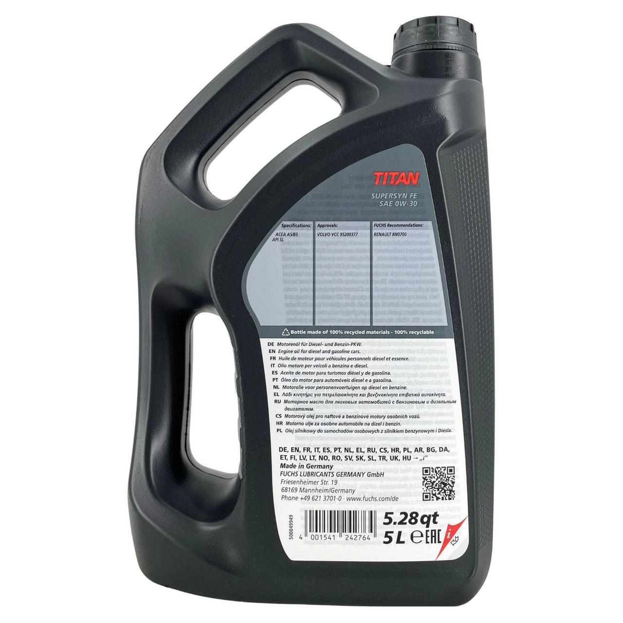 Fuchs Titan Supersyn FE 0W-30 5 Liter