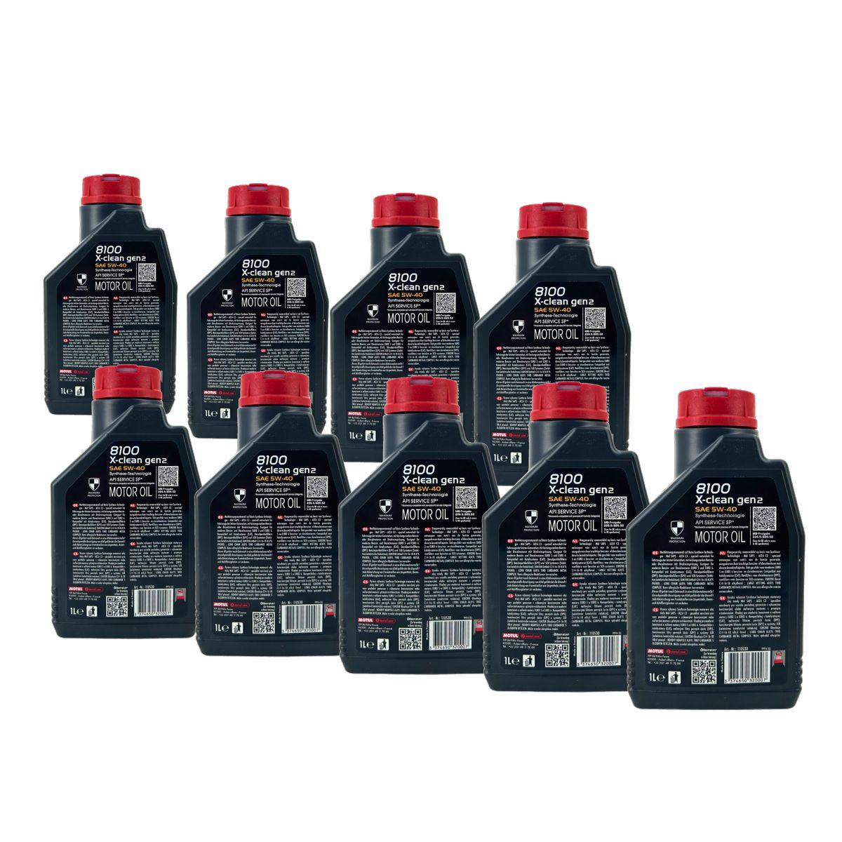 Motul 8100 X-clean GEN2 5W-40 9x1 Liter