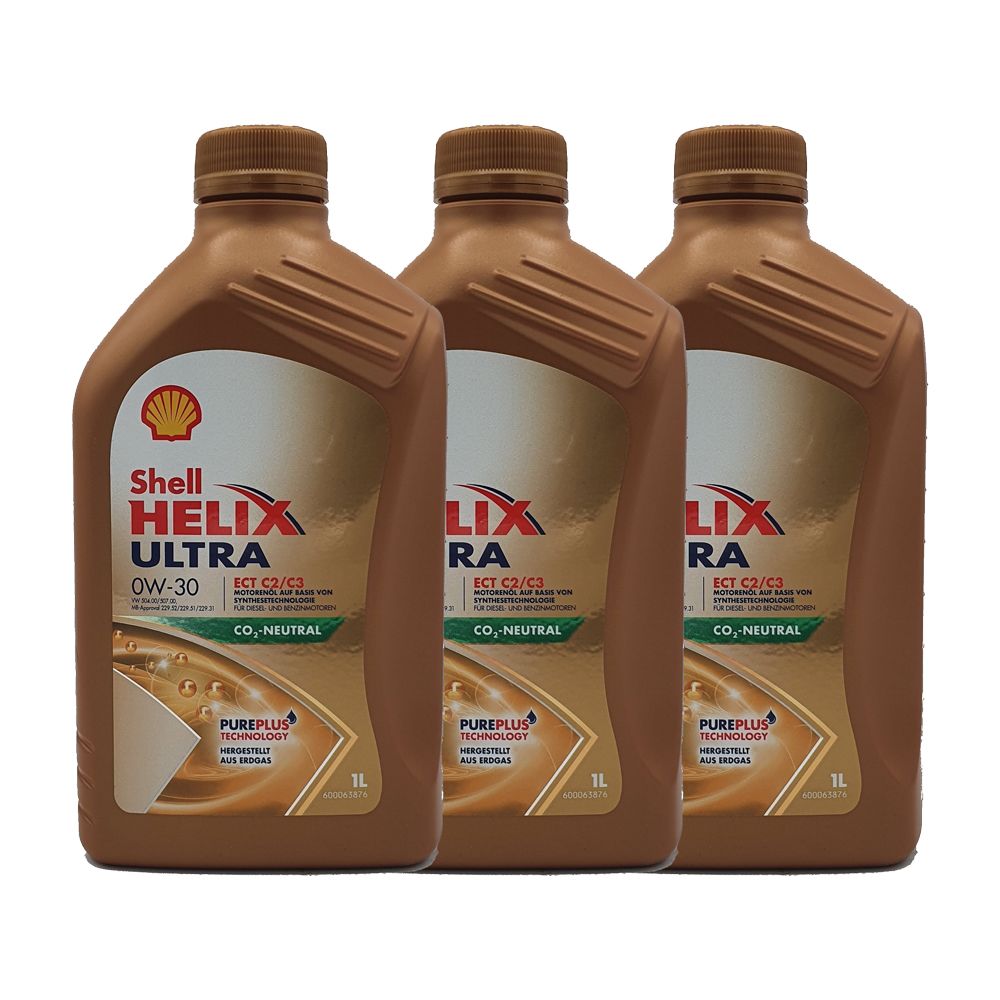 Shell Helix Ultra ECT C2 C3 0W-30 3x1 Liter