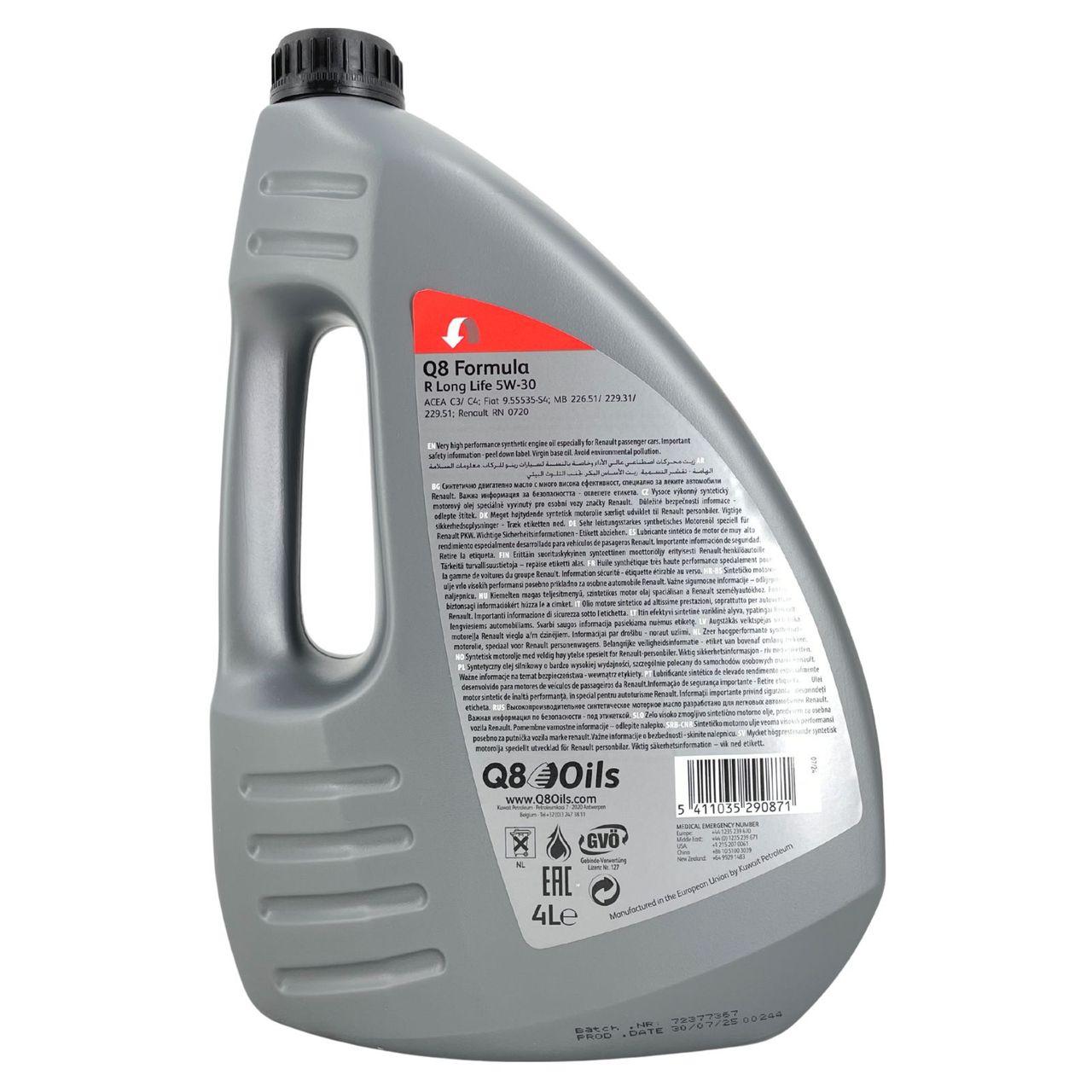 Q8 Formula R Long Life 5W-30 4 Liter