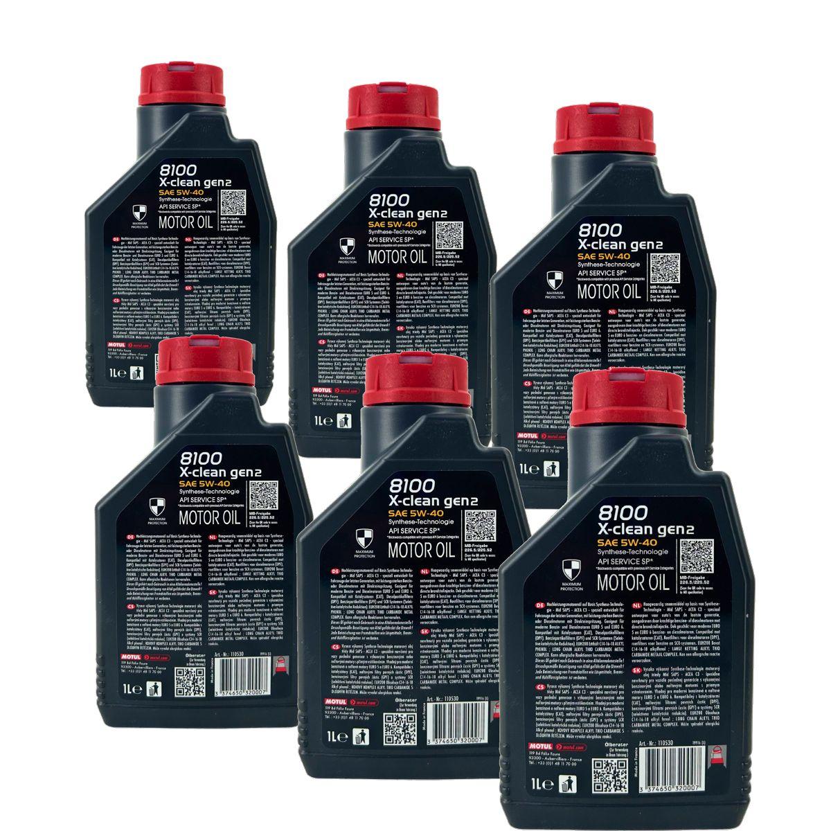Motul 8100 X-clean GEN2 5W-40 6x1 Liter