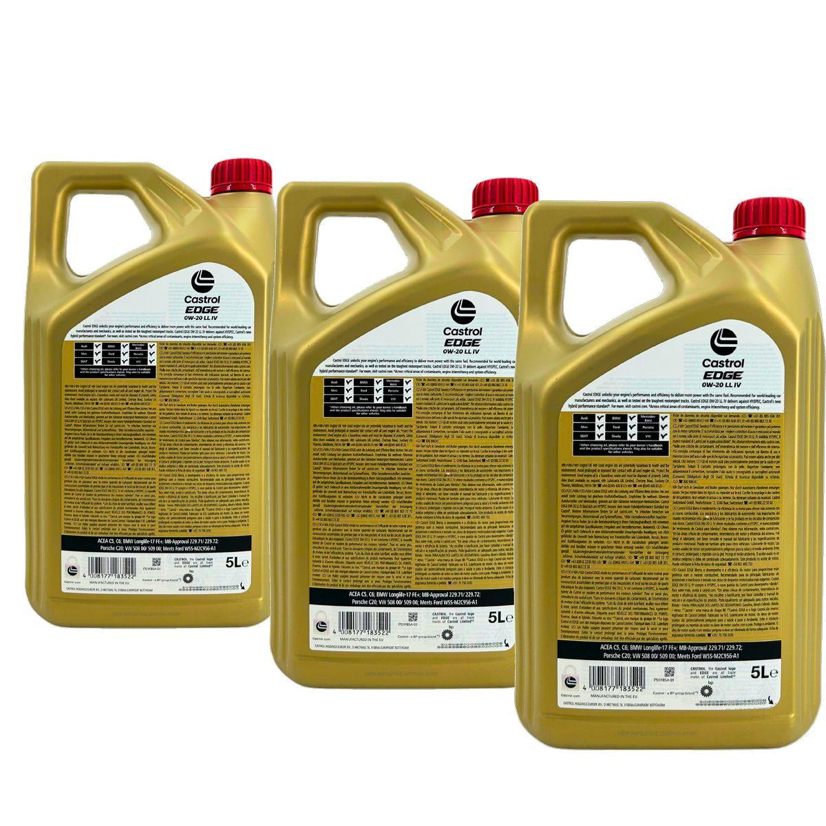 Castrol Edge 0W-20 LL IV 3x5 Liter