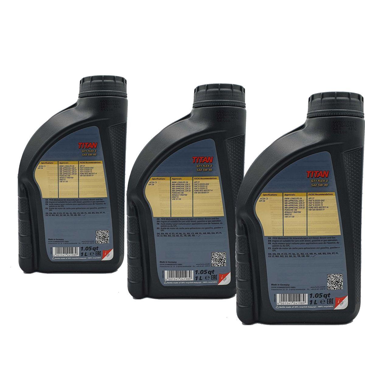 Fuchs Titan GT1 Flex 3 5W-40 3x1 Liter