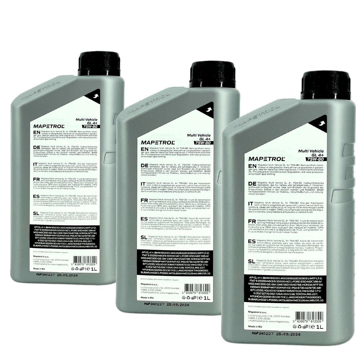 Mapetrol Multi Vehicle GL 4+ 75W-80 3x1 Liter