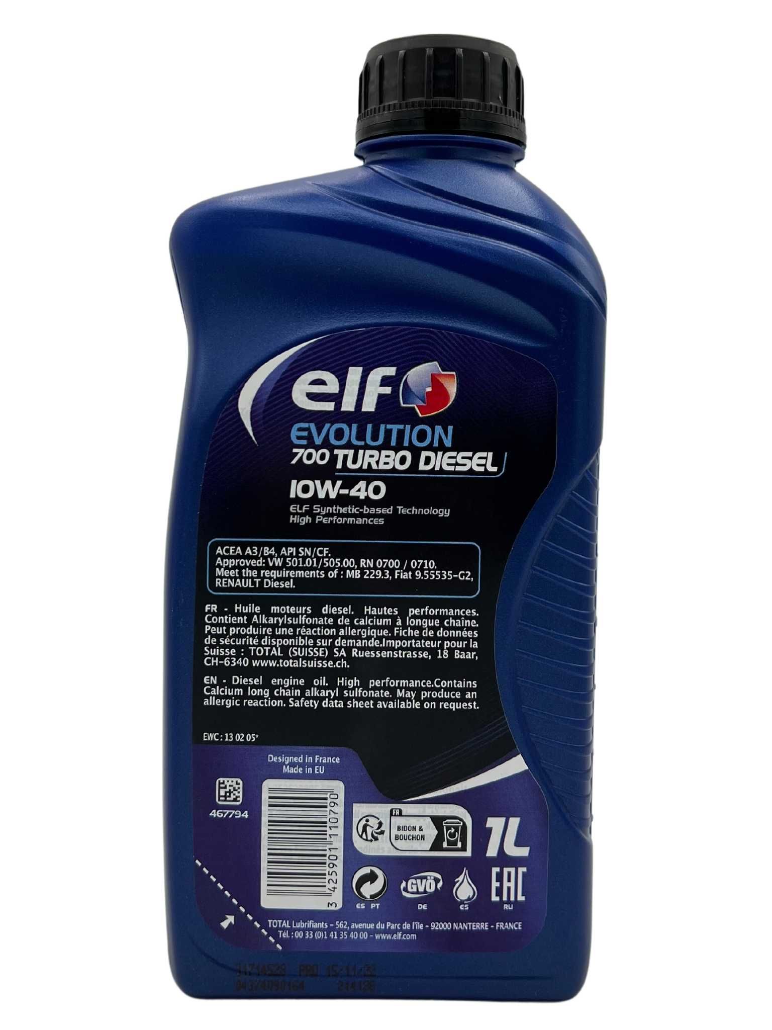 Elf Evolution 700 Turbo Diesel 10W-40 1 Liter