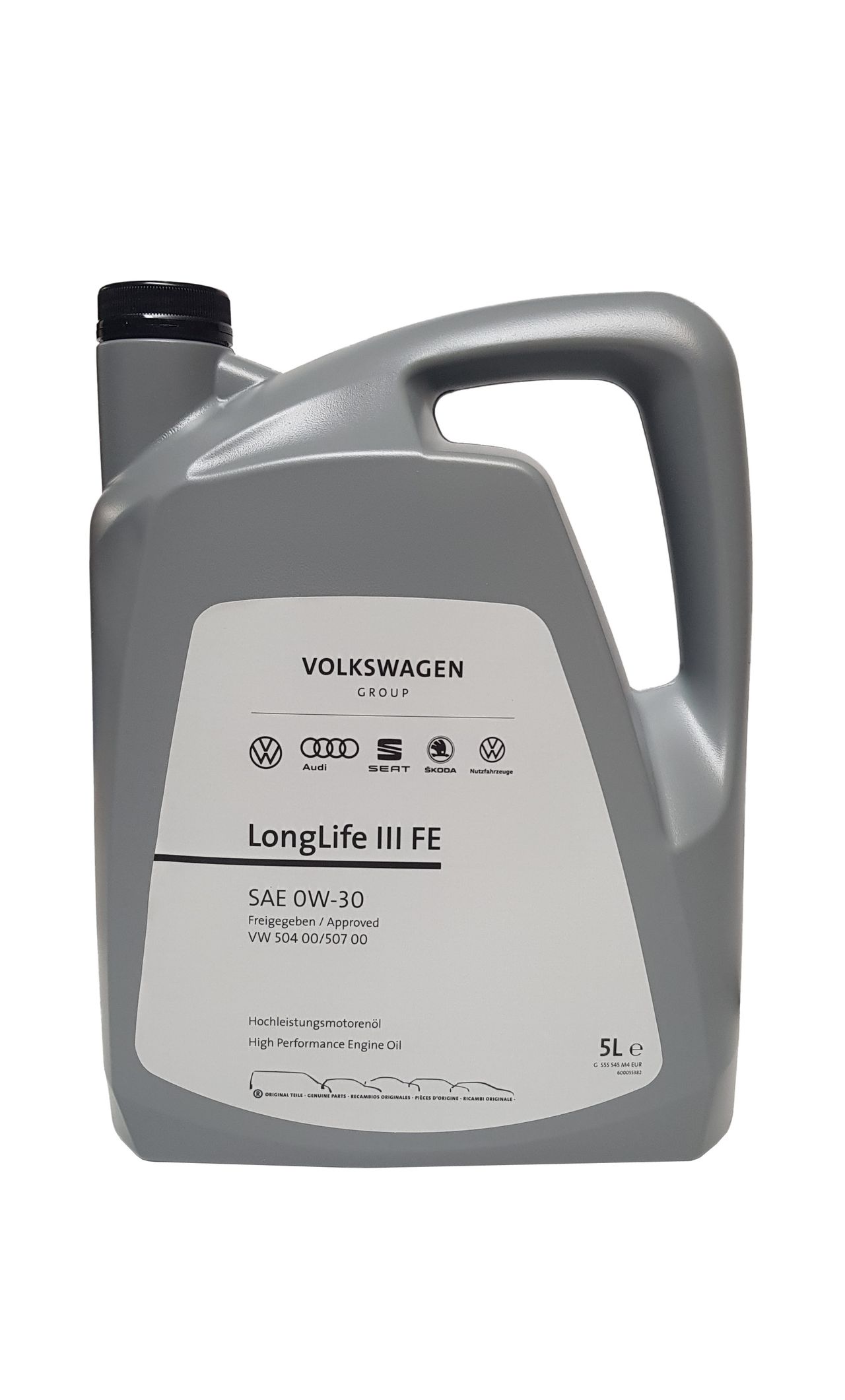 Original VW Audi Seat Skoda 0W-30 504.00 / 507.00 Longlife FE 3 5 Liter Original VW Audi Seat Skoda 0W-30 504.00 / 507.00 Longlife FE 3 5 Liter