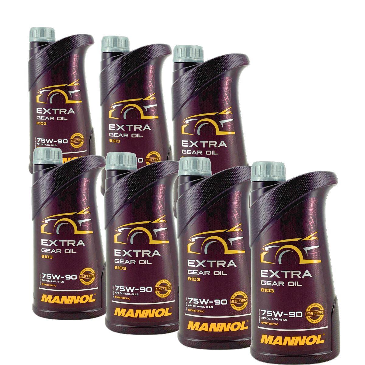 Mannol Extra Gear Oil Getriebeöl 75W-90 GL-4/GL-5 LS 7x1 Liter