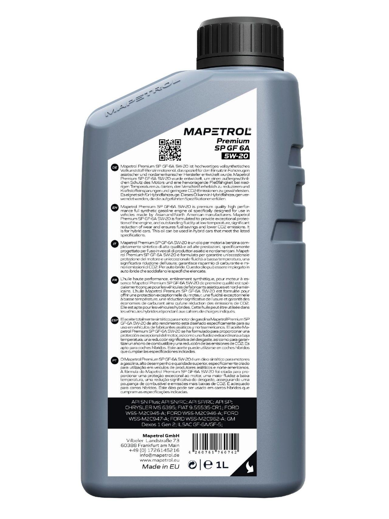 Mapetrol Premium SP GF-6A 5W-20 1 Liter