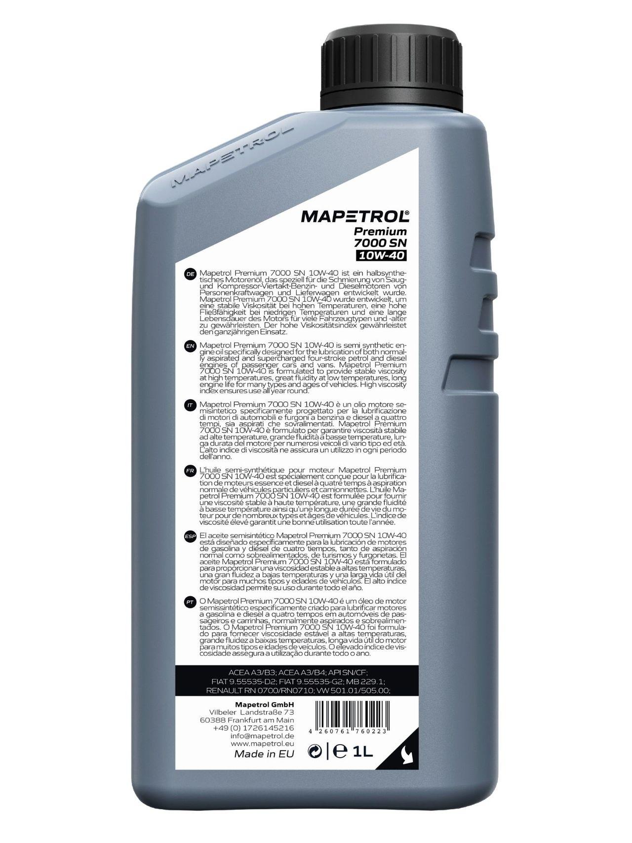 Mapetrol Premium 7000 SN 10W-40 1 Liter