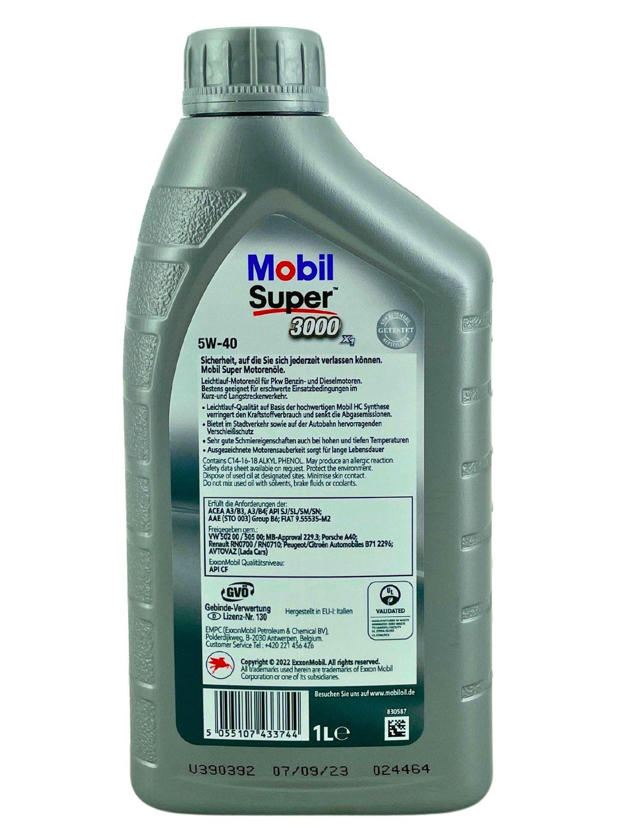 Mobil Super 3000 X1 5W-40 1 Liter
