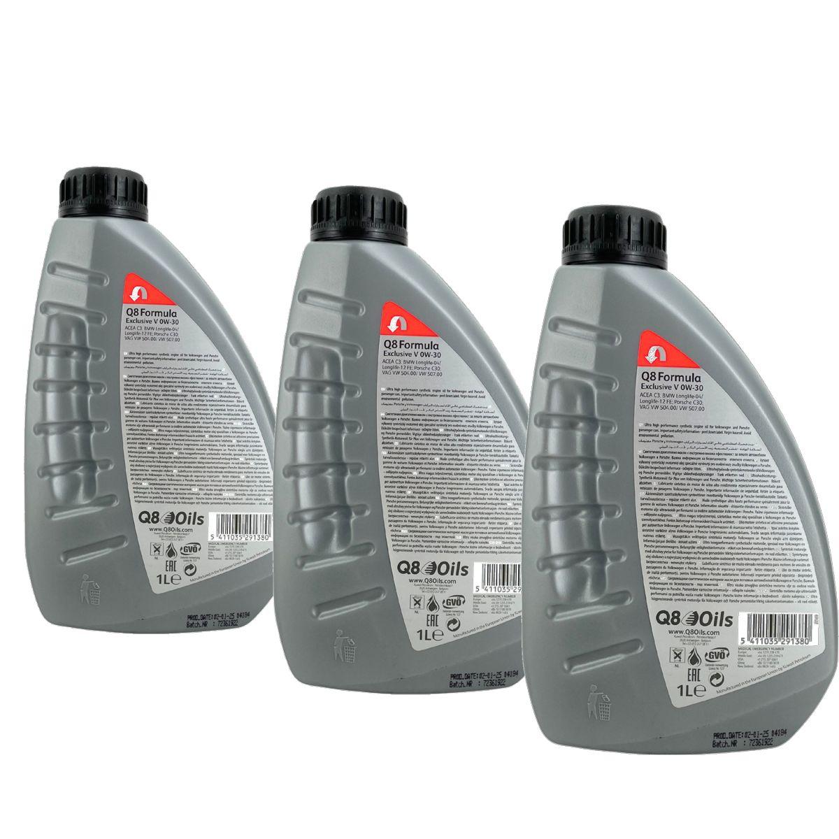 Q8 Formula Exclusive V 0W-30 3x1 Liter