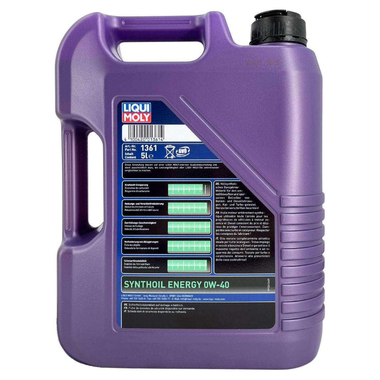 Liqui Moly Synthoil Energy 0W-40 5 Liter