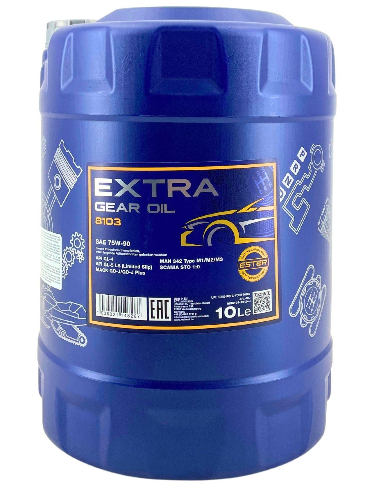 Mannol Extra Gear Oil Getriebeöl 75W-90 GL-4/GL-5 LS 10 Liter