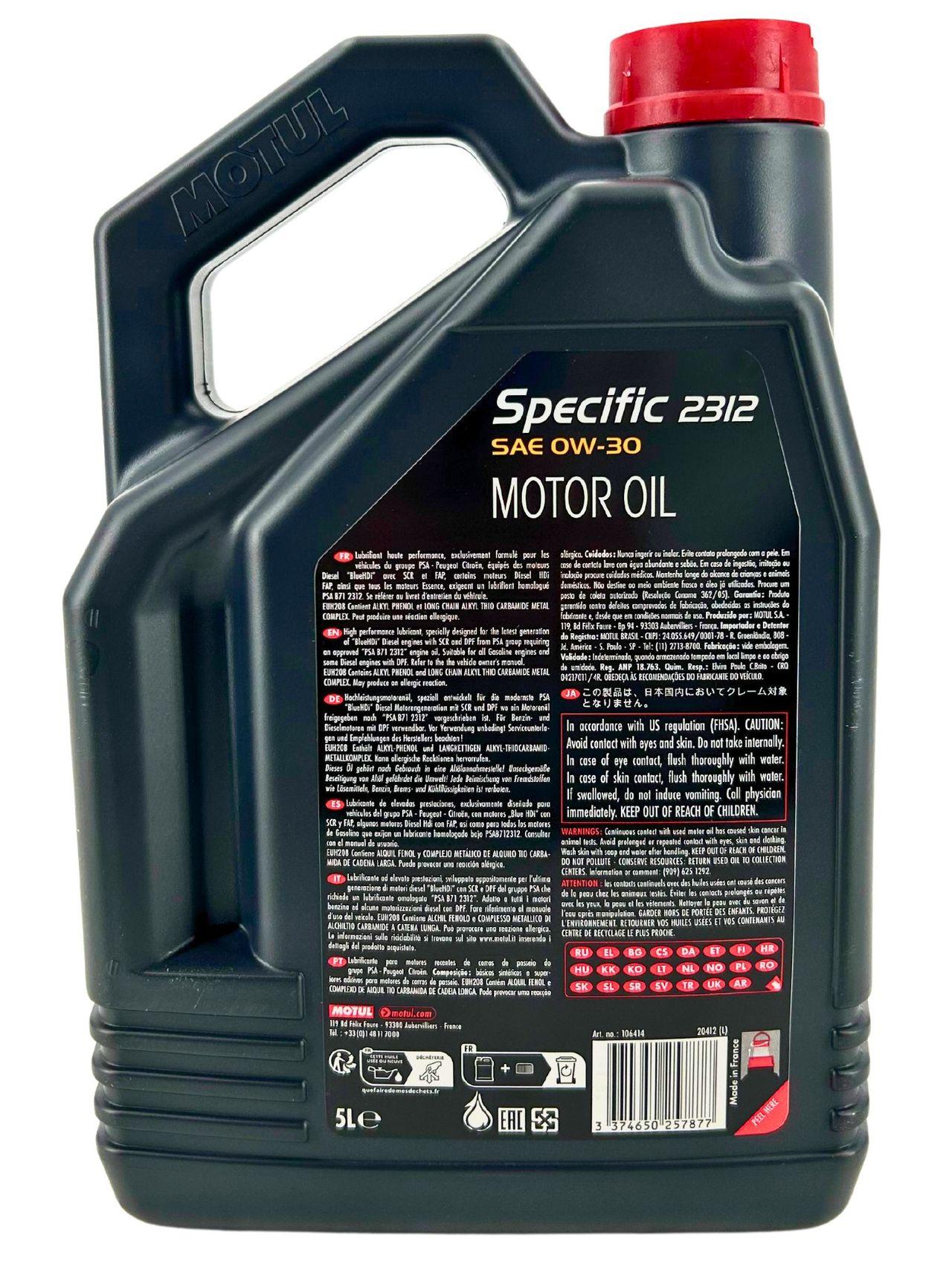 Motul Specific 2312 0W-30 5 Liter