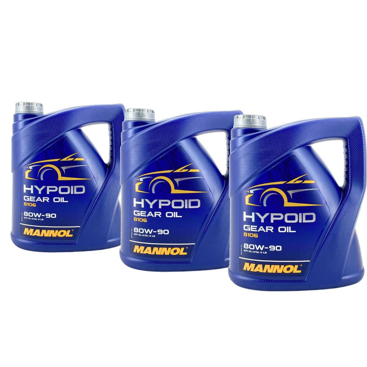 Mannol Hypoid Gear Oil Getriebeöl 80W-90 GL-4/GL-5 LS 3x4 Liter