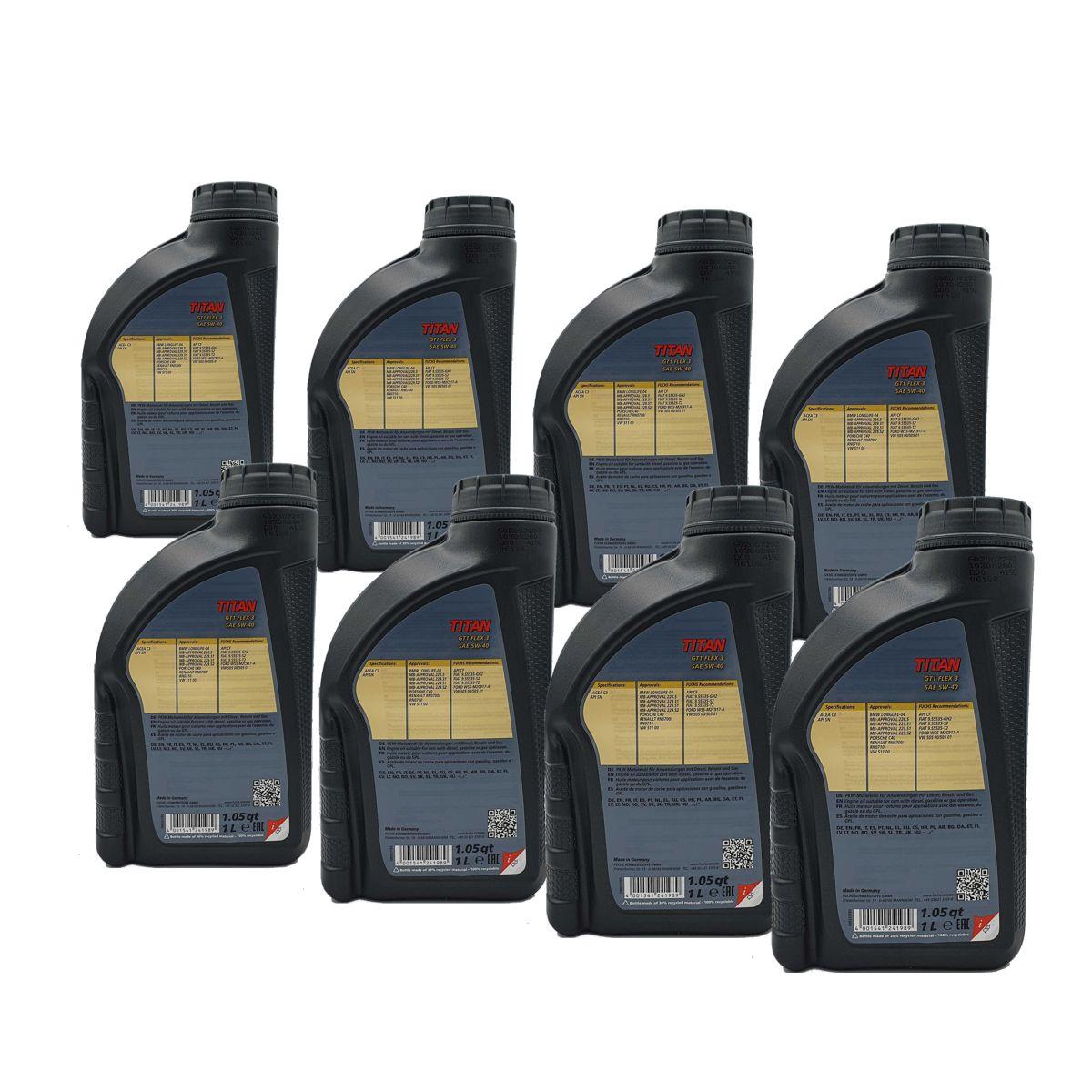 Fuchs Titan GT1 Flex 3 5W-40 8x1 Liter