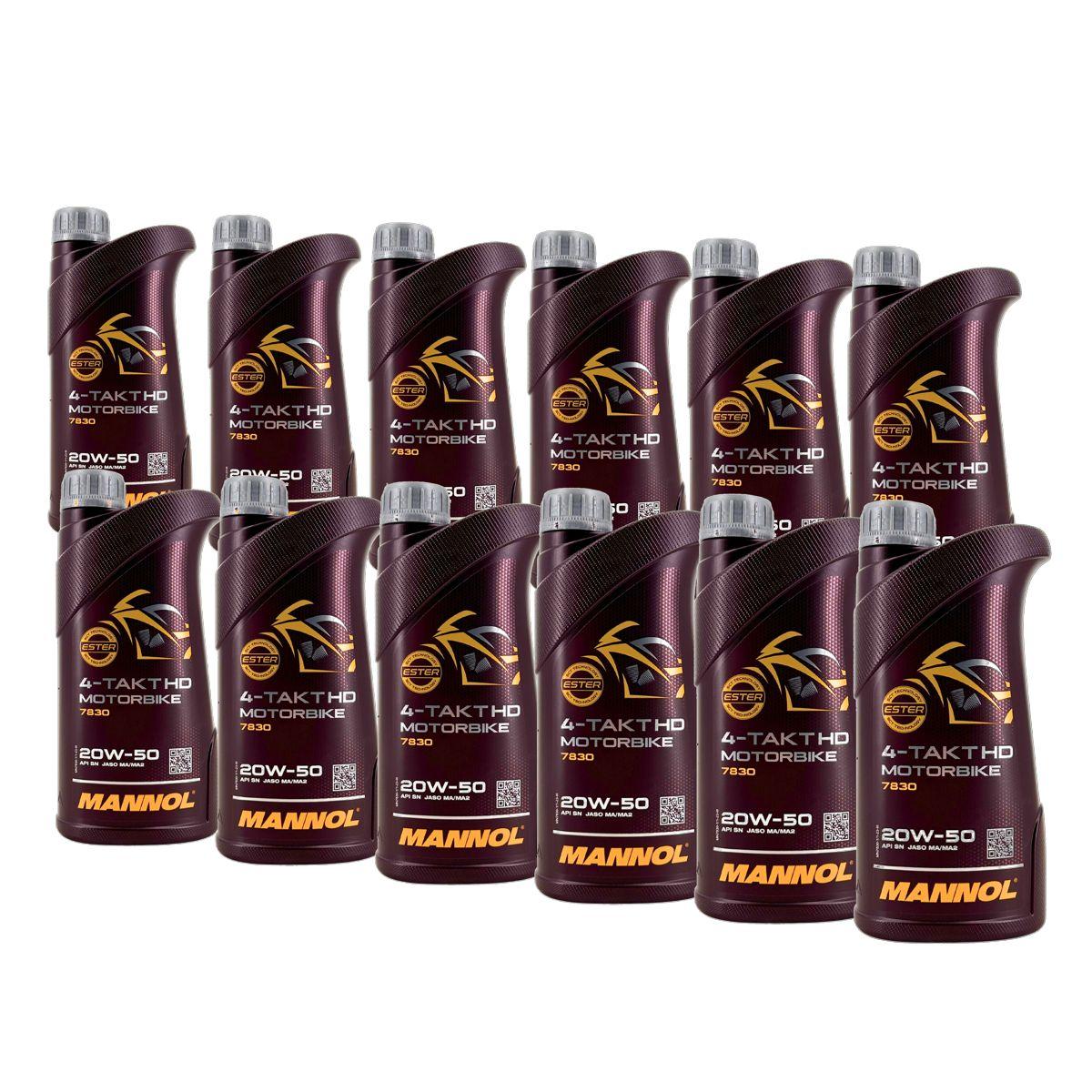 Mannol 4-Takt Motorbike HD 20W-50 12x1 Liter