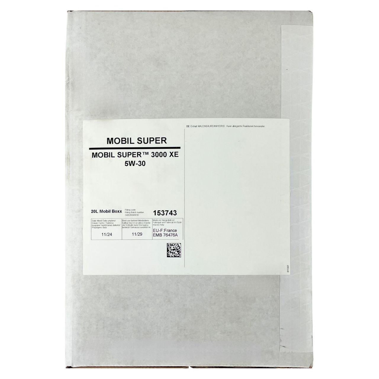 Mobil Super 3000 XE 5W-30 20 Liter BAG-IN Box