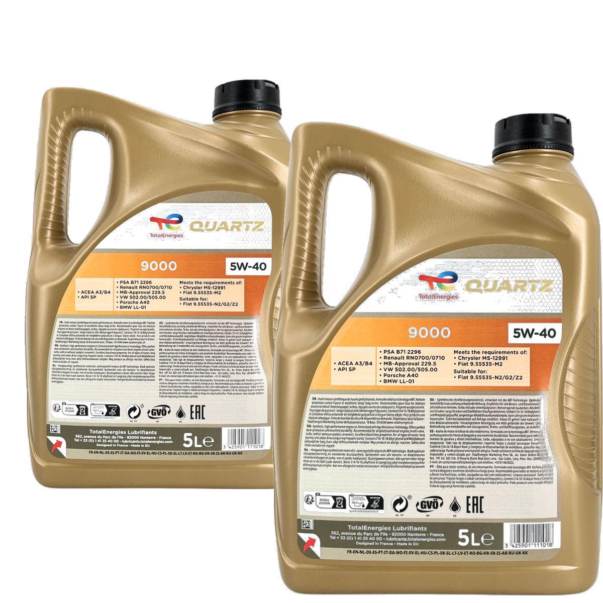 Total Quartz 9000 Energy 5W-40 2x5 Liter