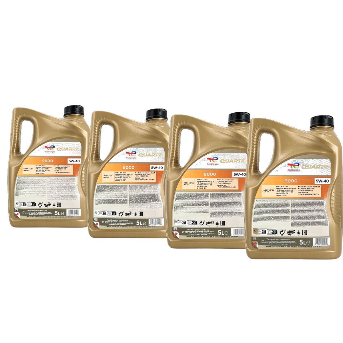 Total Quartz 9000 Energy 5W-40 4x5 Liter