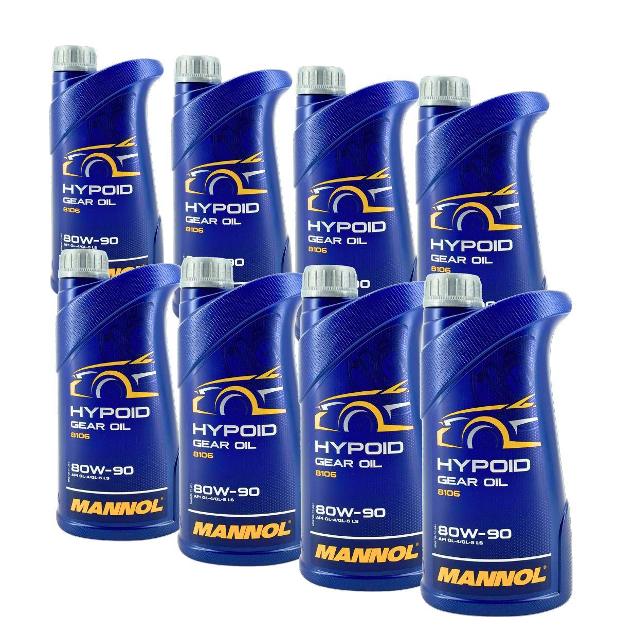Mannol Hypoid Gear Oil Getriebeöl 80W-90 GL-4/GL-5 LS 8x1 Liter