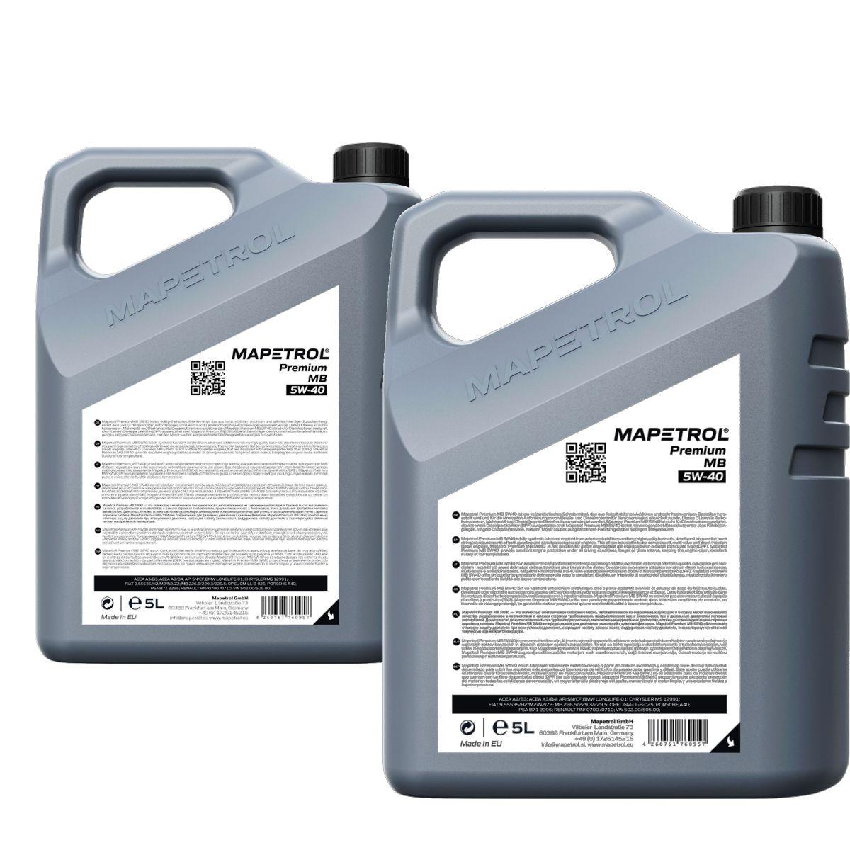Mapetrol Premium MB 5W-40 2x5 Liter