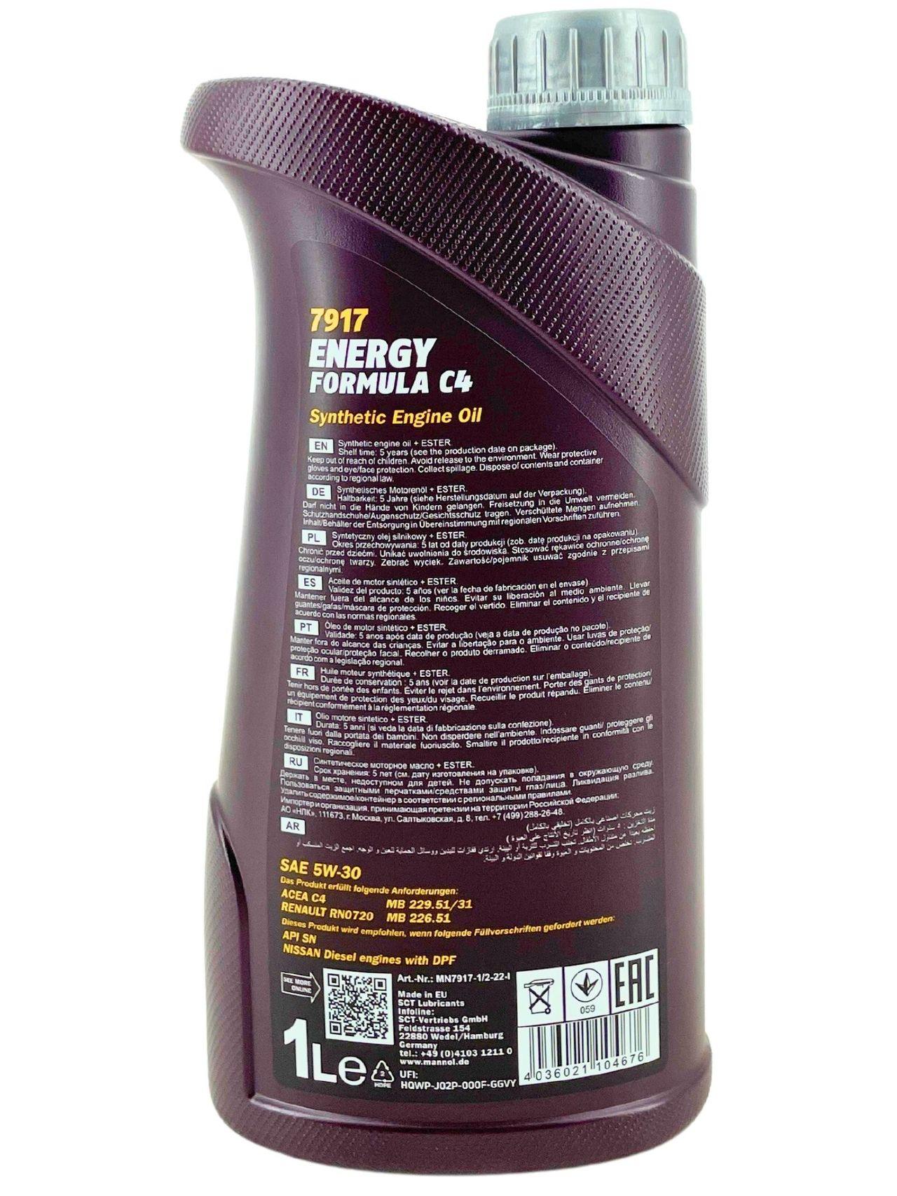 Mannol Energy Formula C4 5W-30 1 Liter