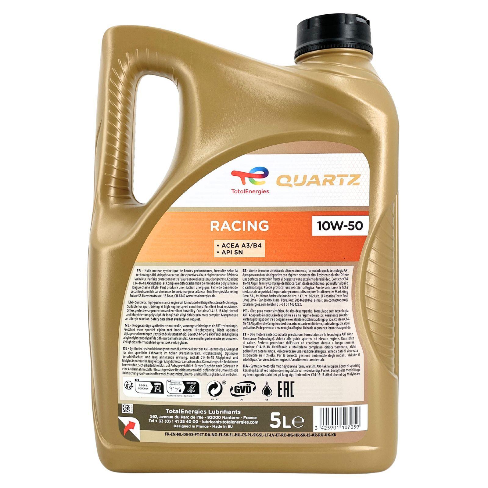 Total Quartz Racing 10W-50 5 Liter