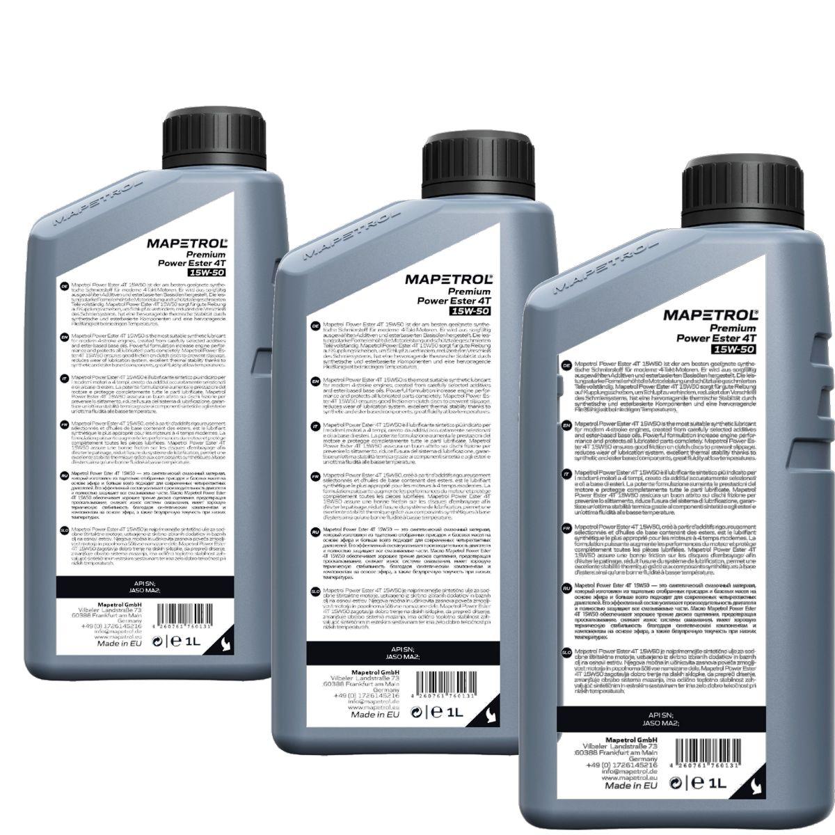 Mapetrol Premium Power Ester 4T 15W-50 3x1 Liter