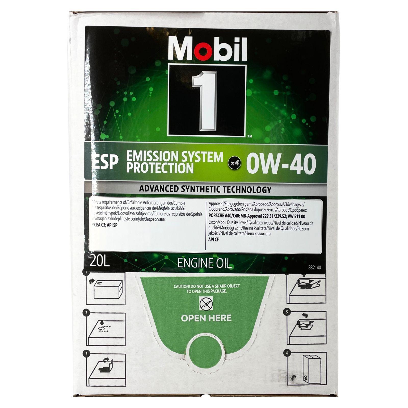 Mobil 1 ESP X4 0W-40 20 Liter BAG-IN Box