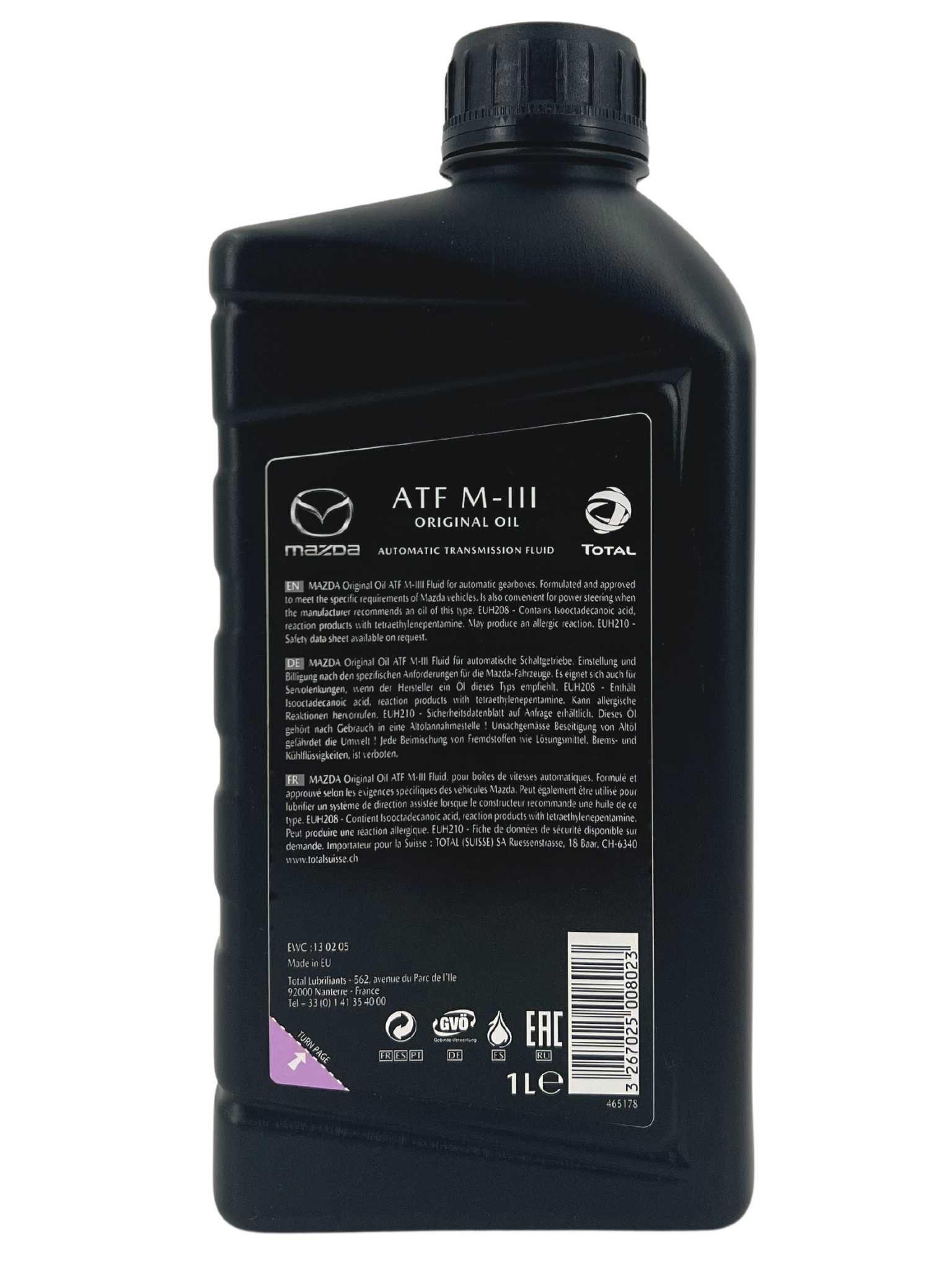Mazda Original Oil ATF M-III Automatic Transmission Fluid 1 Liter