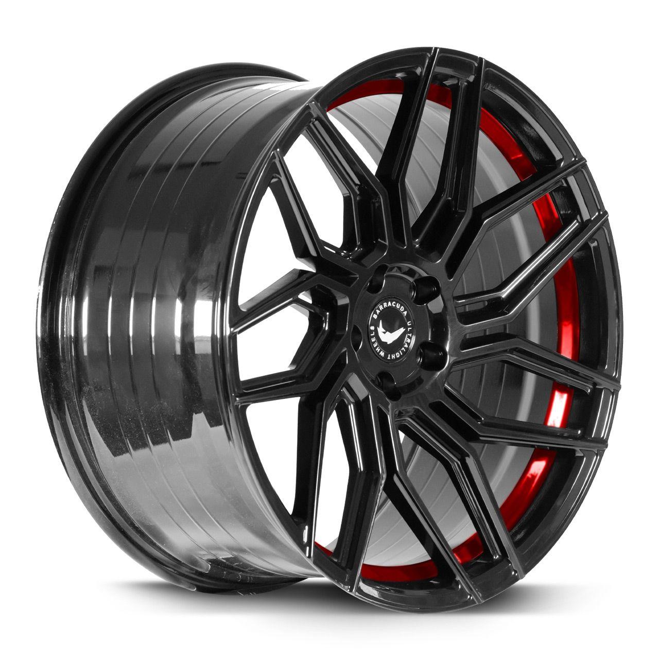 BARRACUDA DRAGOON Higloss-Black undercut Trimline red 8.5Jx20 5x108 ET42