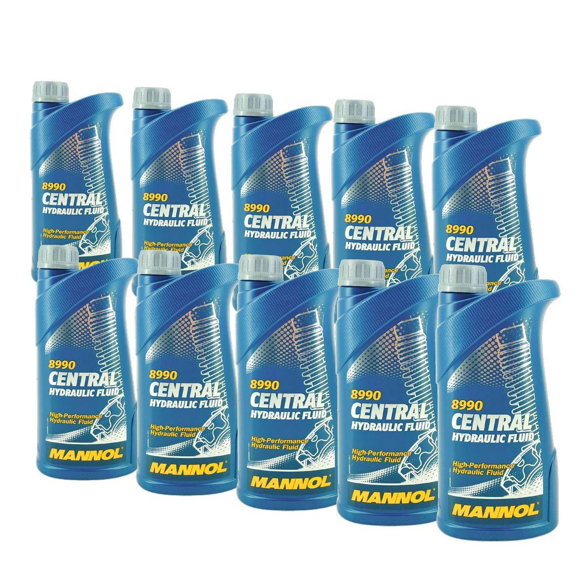 Mannol Central Hydraulic Fluid Hydrauliköl Servolenkungsöl 10x1 Liter