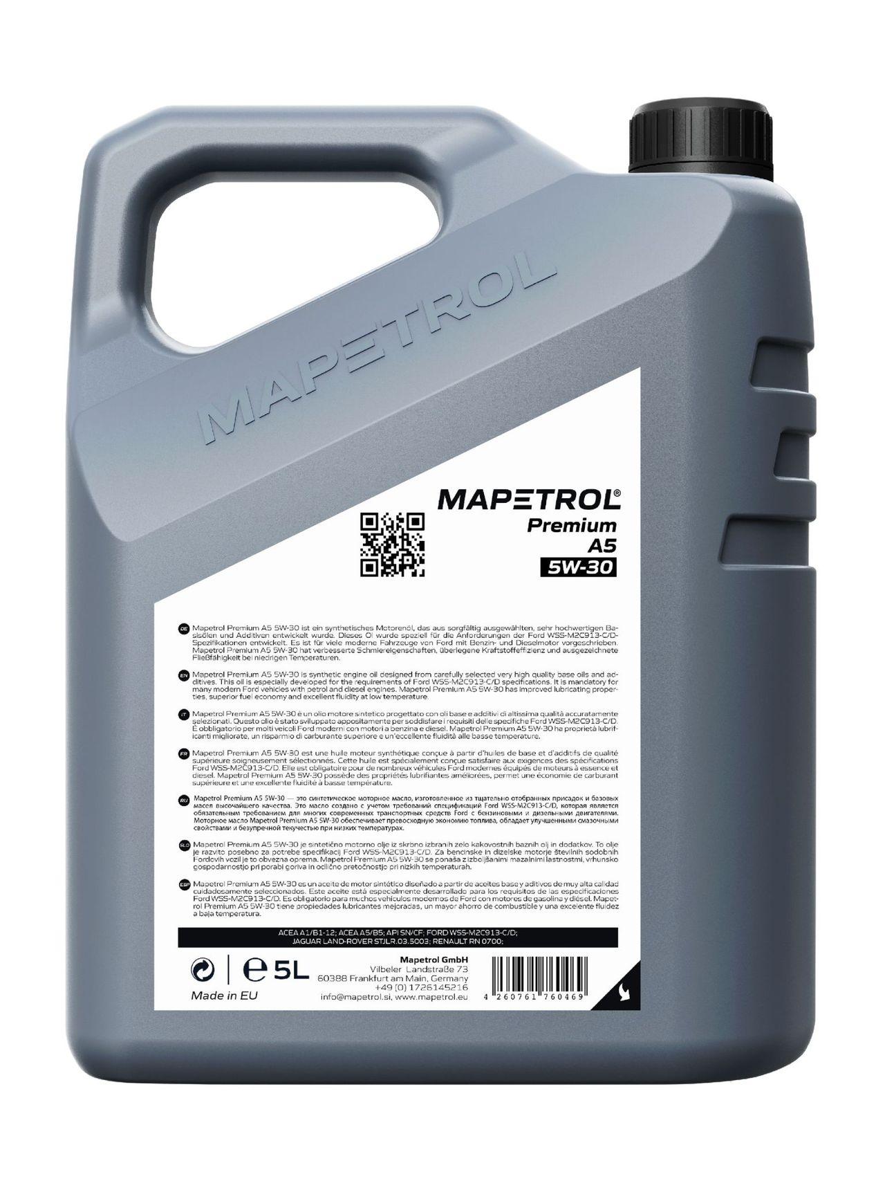 Mapetrol Premium A5 5W-30 5 Liter