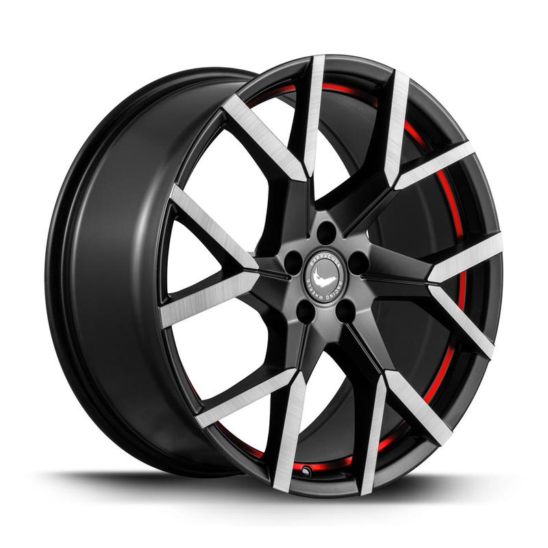 BARRACUDA TZUNAMEE EVO dark Gunmetal brushed undercut Trimline red 8.5Jx19 5x108 ET40