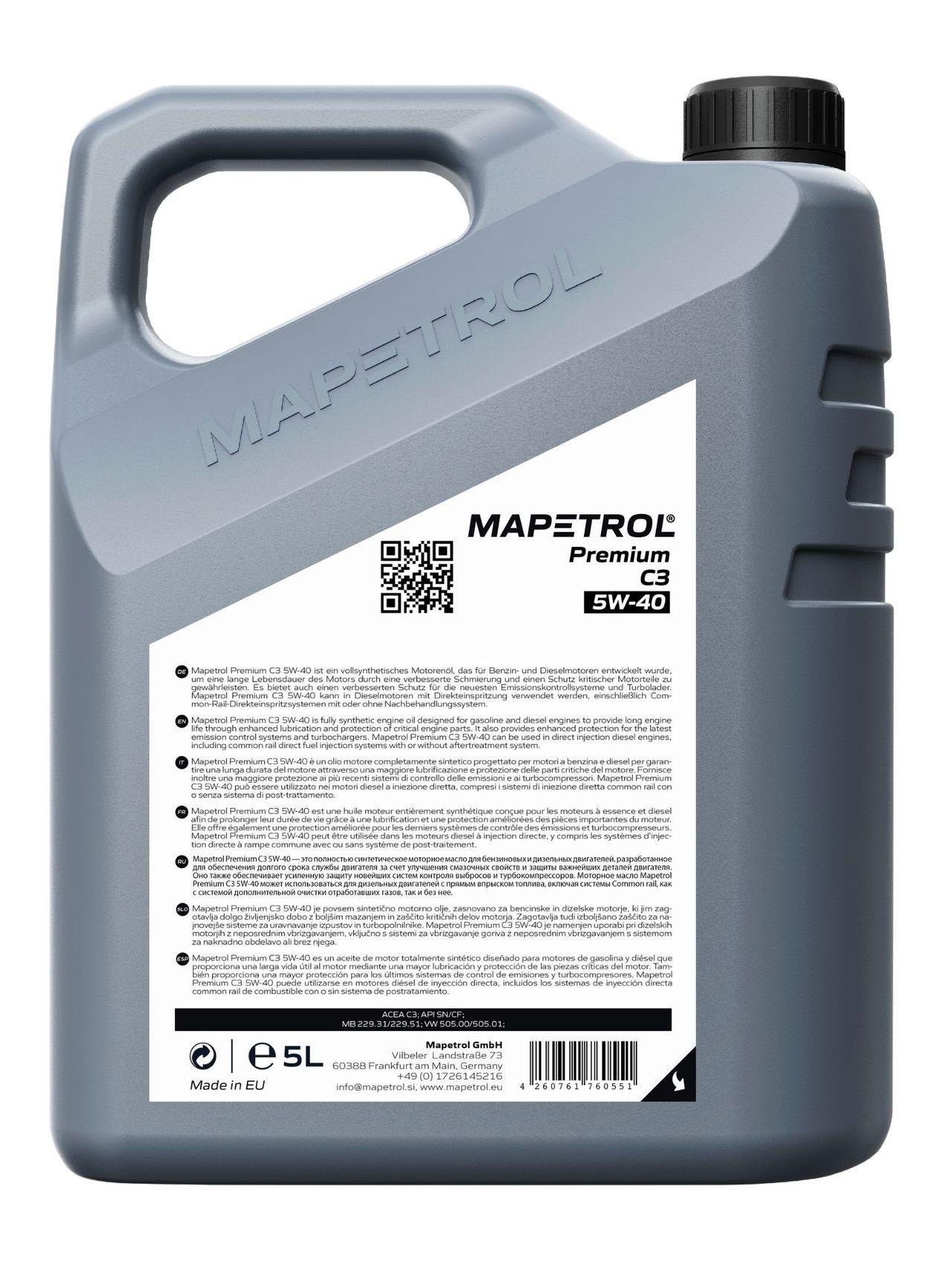 Mapetrol Premium C3 5W-40 5 Liter