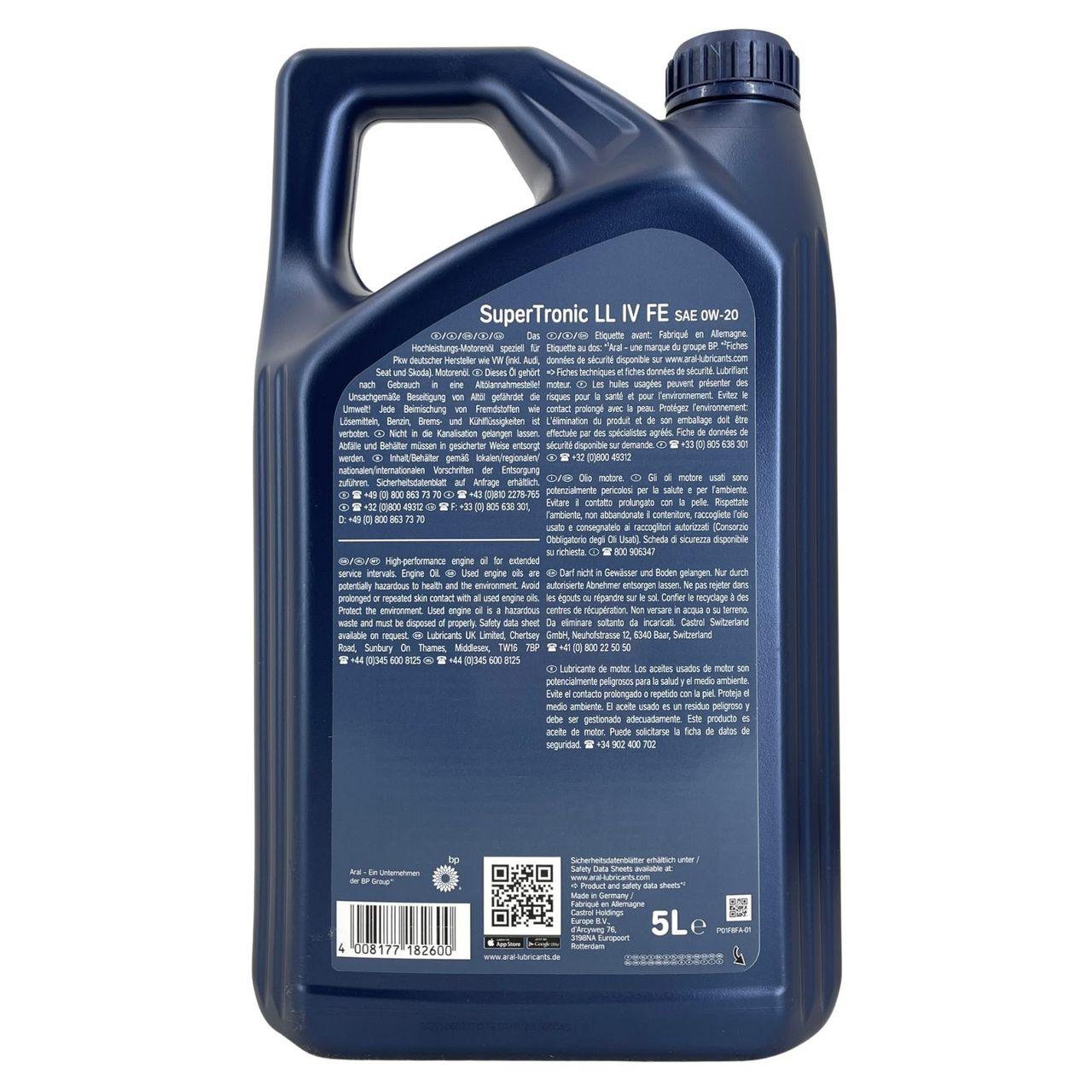 Aral SuperTronic LL IV FE 0W-20 5 Liter