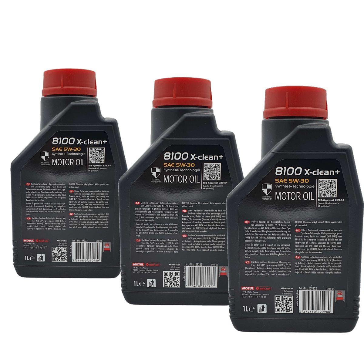 Motul 8100 X-clean+ 5W-30 3x1 Liter