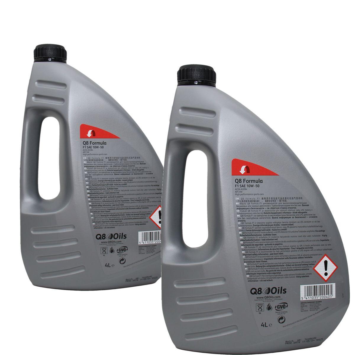 Q8 Formula F1 10W-50 2x4 Liter