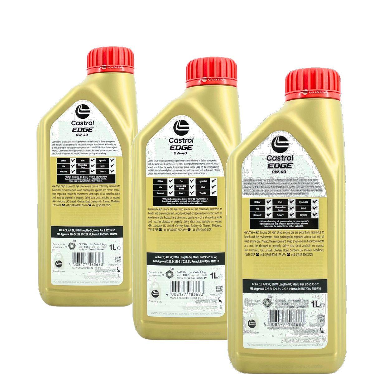 Castrol Edge 0W-40 3x1 Liter