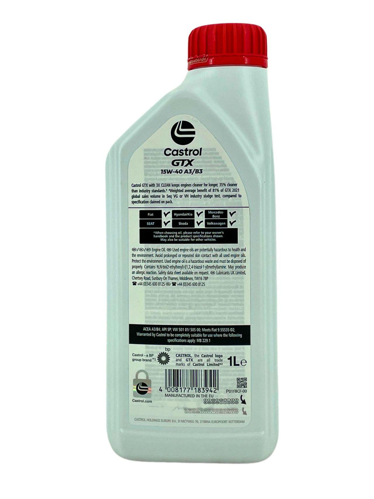 Castrol GTX 15W-40 A3/B3 1 Liter