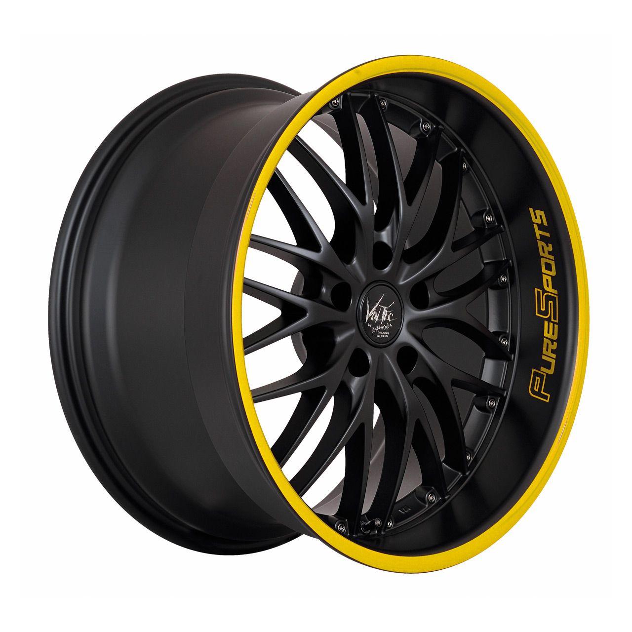 BARRACUDA VOLTEC T6 mattblack puresports color trim gelb 7.0Jx17 4x100 ET38